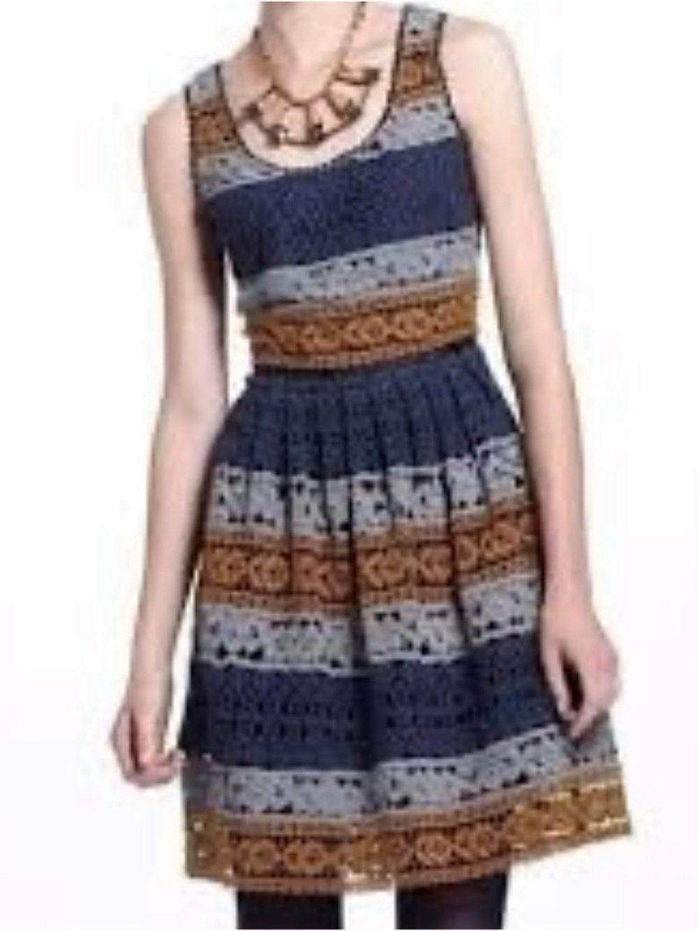 $228 Anthropologie Maeve Striated Lace Dress Size 0 Vintage Anthro